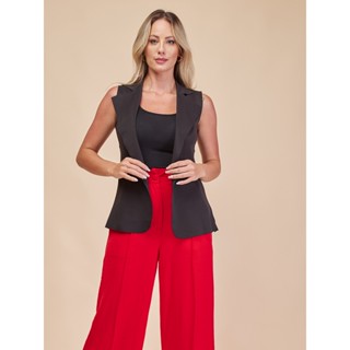 Maxi Colete Feminina Neopreme Alfaiataria Longa Social Top tem p m g gg