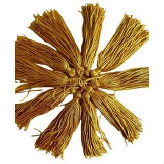 Franja Pingente Tassel De Seda Dourado Fio de 7cm - 10 Unidades
