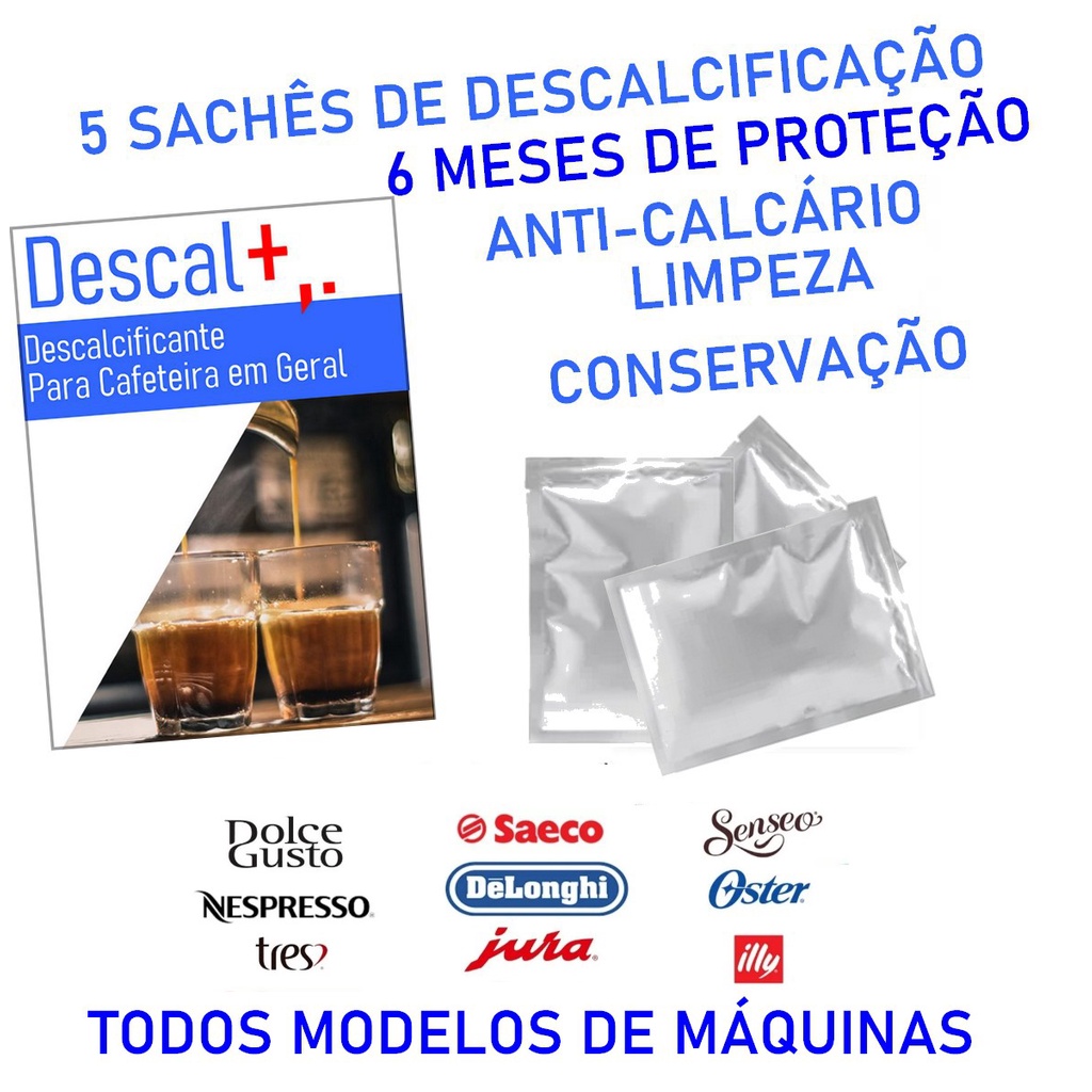 5 Descalcificante  Cafeteiras 3 Corações Dolce Nespresso