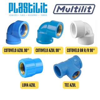 Conexões de Agua 3/4 Roscáveis - 25mm (AZUL) Cotovelo Curva 90° - Cotovelo BRANCO R/R - Luva - Tee