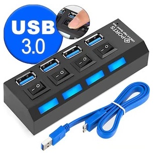 RÉGUA HUB USB 3.0 HI-SPEED 4 PORTAS 5 GBPS