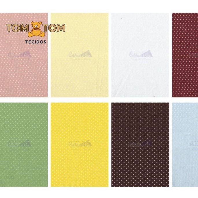 Estampado POÁ  Tecido Caldeira TRICOLINE 100% ALGODÃO 0,50 cm x 1,50 cm