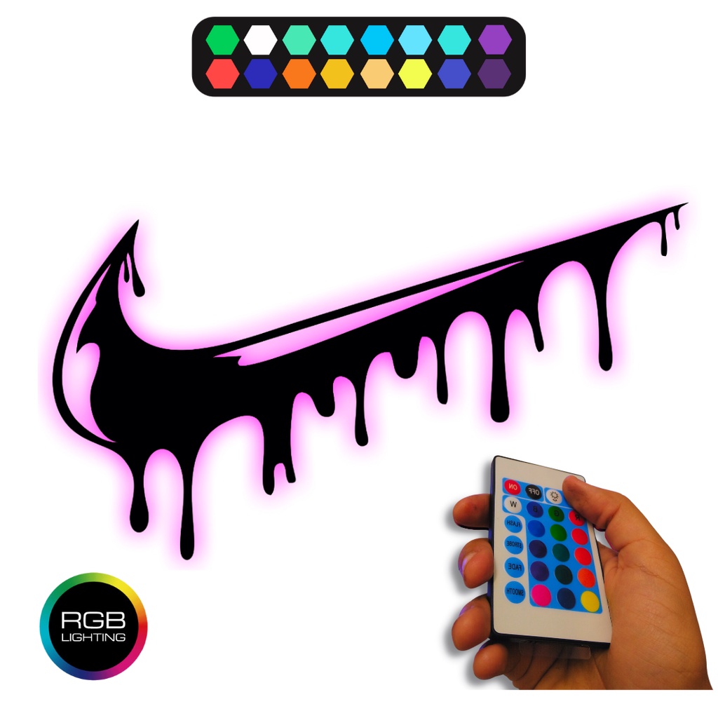 Luminária Nike 45x20 cm RGB 16 Cores Quadro Nike