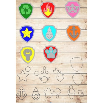 Cortador escudos patrulha canina 3,5cm Promoção em Oferta na Shopee