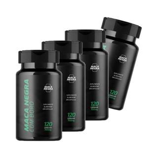 4x Maca Peruana Negra Com Boro 120caps Original promoção imperdível!