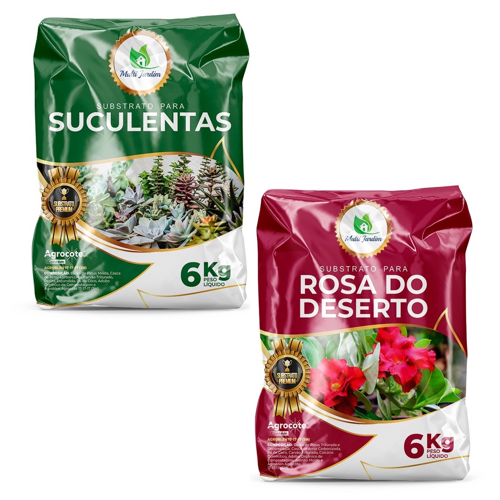 6kg Substrato para Rosa do Deserto ou Suculentas Multi Jardim Premium