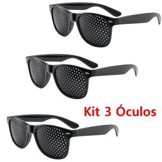 Kit 3 Óculos Reticulado Furadinho