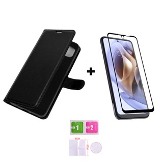 Capa Capinha Carteira Couro + Película 3D Para Modelos Motorola