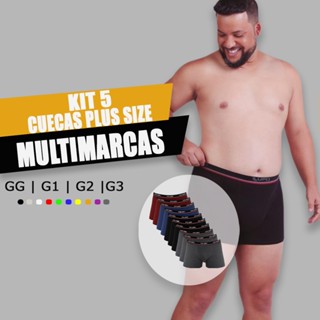 KIT 5 Cuecas Box Plus size Multimarcas G1 G2 G3 Confortável 9,50 a unidade