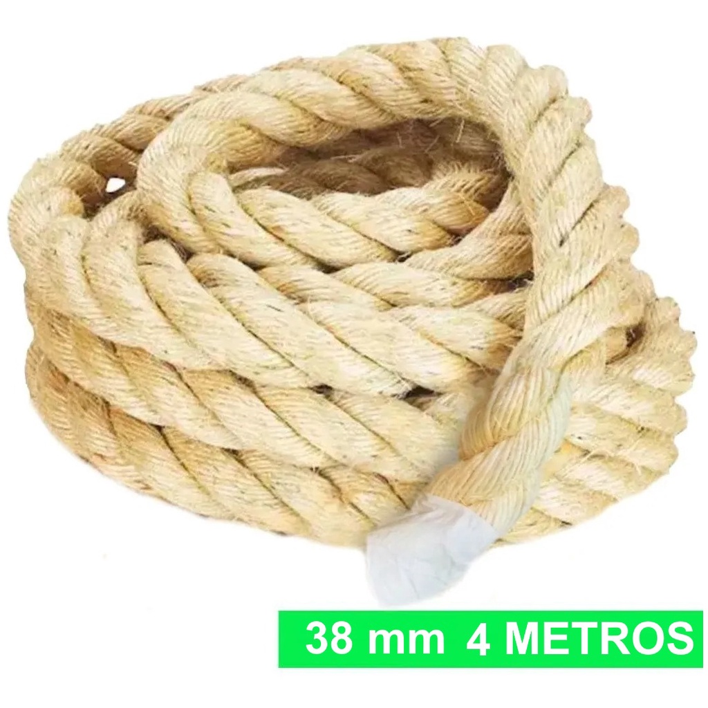 Corda Sisal 38mm 4 Mts Naval Exércicio Artesanato Rope Climb