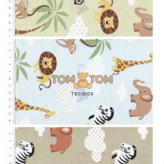Estampado SAFARI, Tecido Caldeira TRICOLINE 100% ALGODÃO 0,50 cm x 1,50 cm
