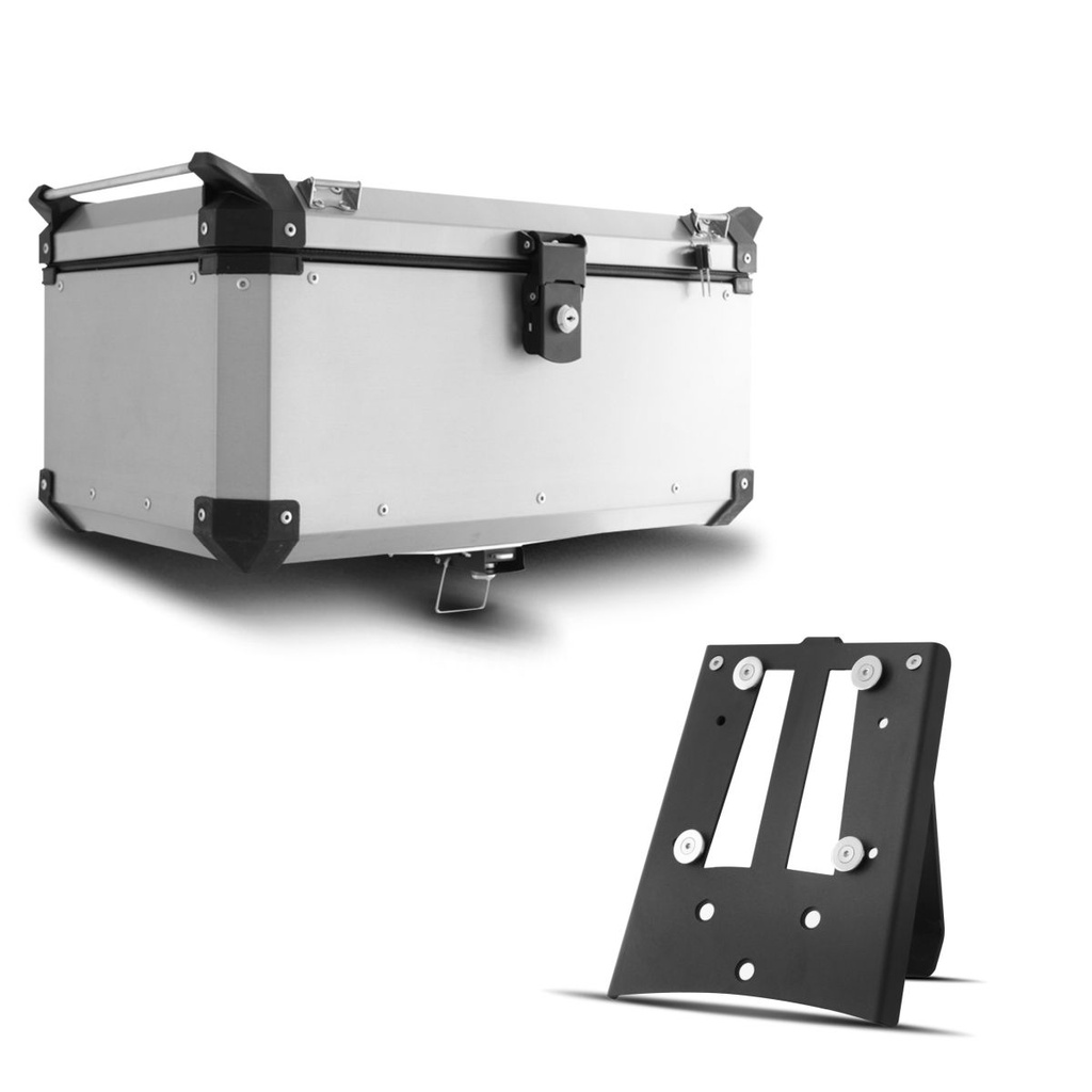 Bau Bauleto Maleiro Caixa 56 Litros Traseiro + Bagageiro Suporte Super Adventure Fixação Super Ténéré 1200 2011 2012 2013 2014 2015 2016 2017 2018  Preto Ou Aluminio
