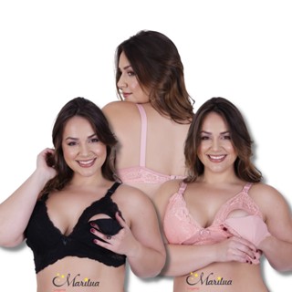 Kit 3 Sutiã Amamentação Renda Plus Size