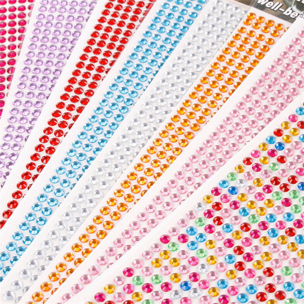 1 Cartela Adesivo Strass Meia Perola - Artesanato Carnaval Festa  4 mm 6 mm em Oferta na Shopee