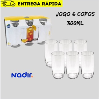 Jogo De Copos De Vidro Com 6 peças 300ml - Light Nadir Figueiredo em Oferta na Shopee