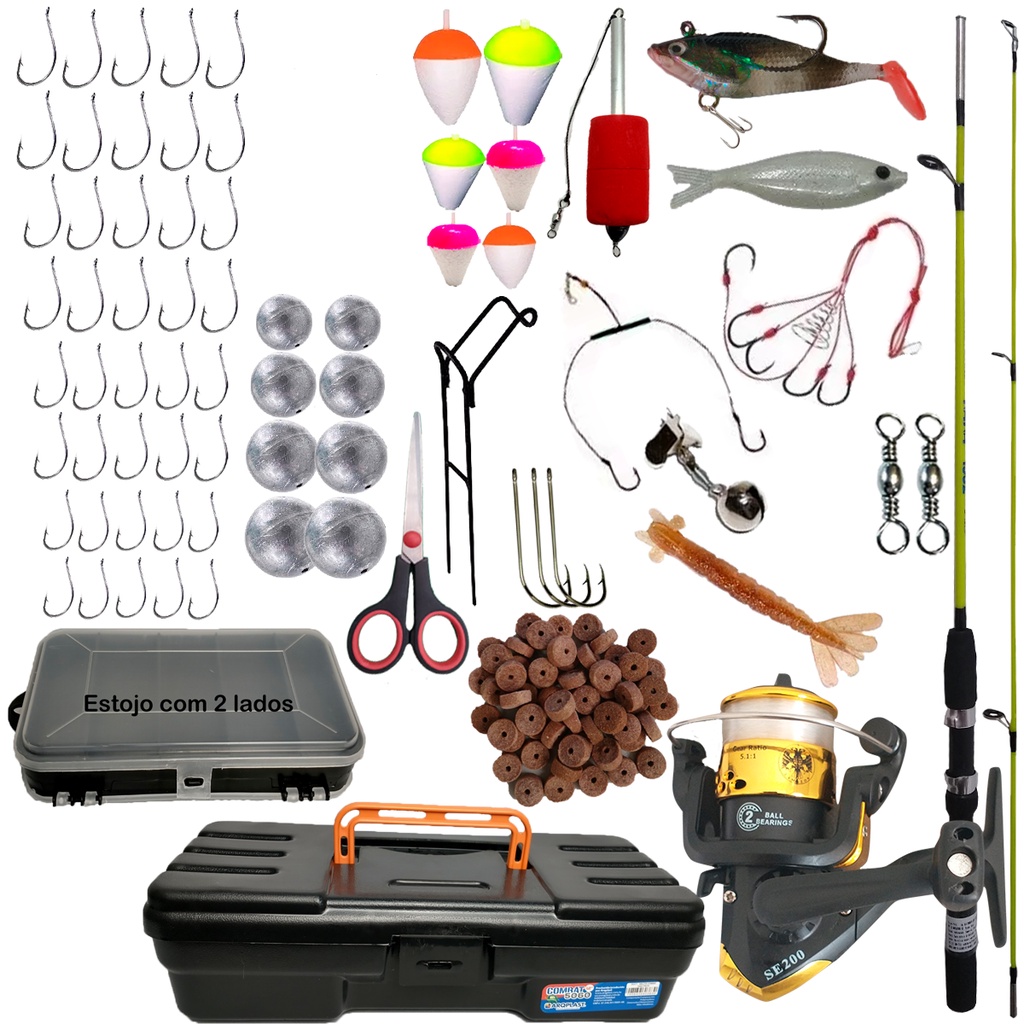 Melhor Kit De Pesca Kit Completo Vara Molinete Maleta Isca Pronto