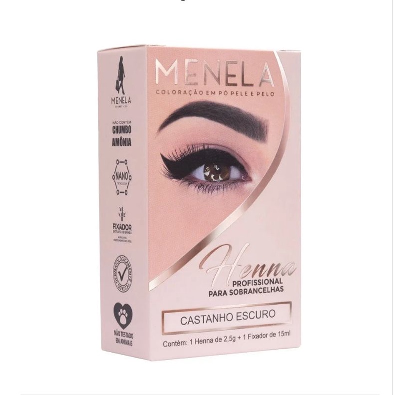 Henna Sobrancelha Menela 2,5 G Com Fixador, Cor CASTANHO ESCURO em Oferta na Shopee