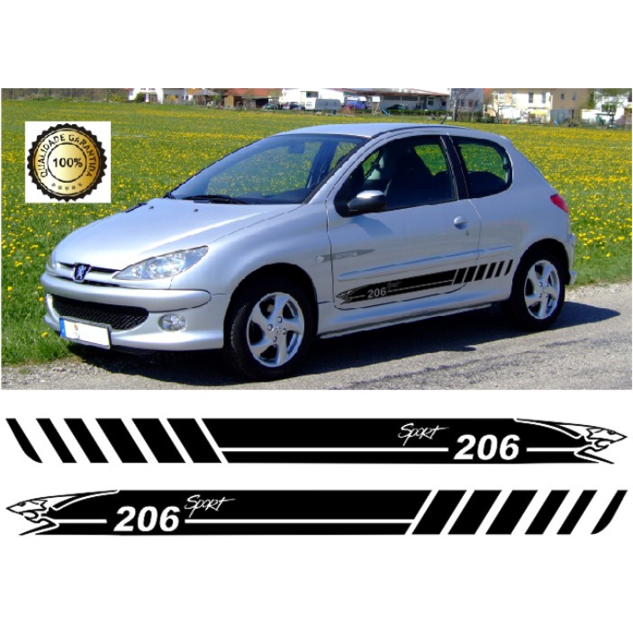 Kit Adesivos Faixa Lateral Peugeot 206 Sport