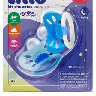 Chupeta Lillo infantil brilha no escuro c/2 unid ( -6 meses ) em Oferta na Shopee
