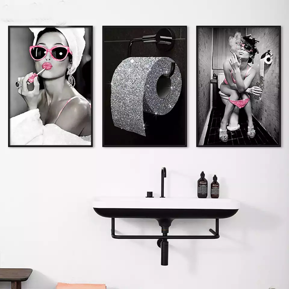 Quadros Decorativos Kit 3 Placas Salão de Beleza Manicure Moda Vogue Luxo