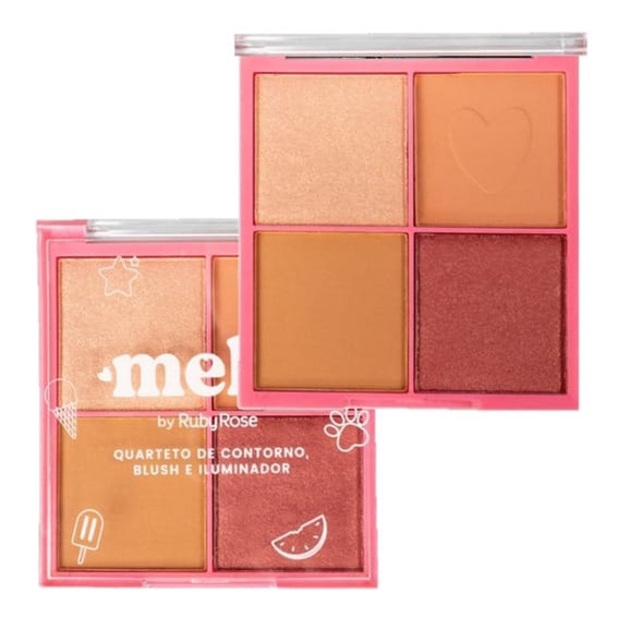 Paleta Melu Ruby Rose Contorno Blush E Iluminador Em Shopee Brasil