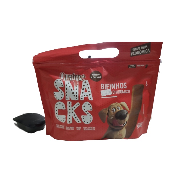 Kit 2 Petisco Bifinho Quatree Snack Churrasco Natural 500 gr