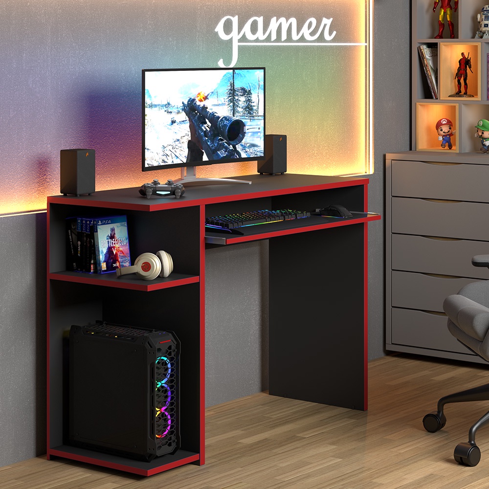Mesa de Computador Escrivaninha Mesa Gamer Para Computador Jogos