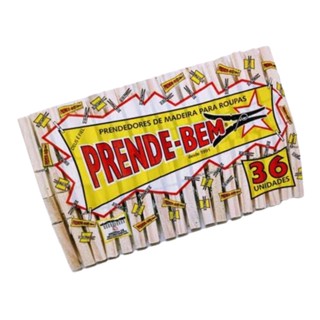 kit 36 Prendedores Pregador de Madeira para Roupa