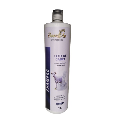 Bonaffide Shampoo Leite de Cabra para Cabelos Secos e Danificados 1L Combate o Envelhecimento Precoce da Raiz