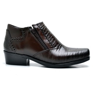 Bota Botina masculina de Couro Legitimo Bota jungle Social casual com ziper lateral promoção