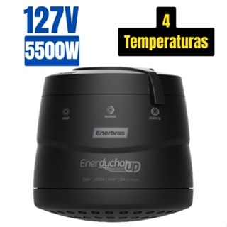 Chuveiro Ducha Preto Enerducha Up 4 Temperaturas - Enerbras Eletrico Economico Pequeno Banheiro Parede Black Preta Compativel com IDR 4T 5500W 4500W 6800W 110V 127V 220V em Oferta na Shopee