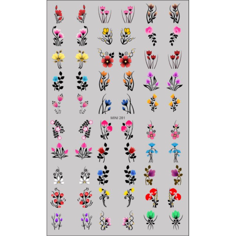60 Adesivos de Unha 3D Tulipas PRÉ PRONTO - modelo MINI 281 em Oferta na Shopee