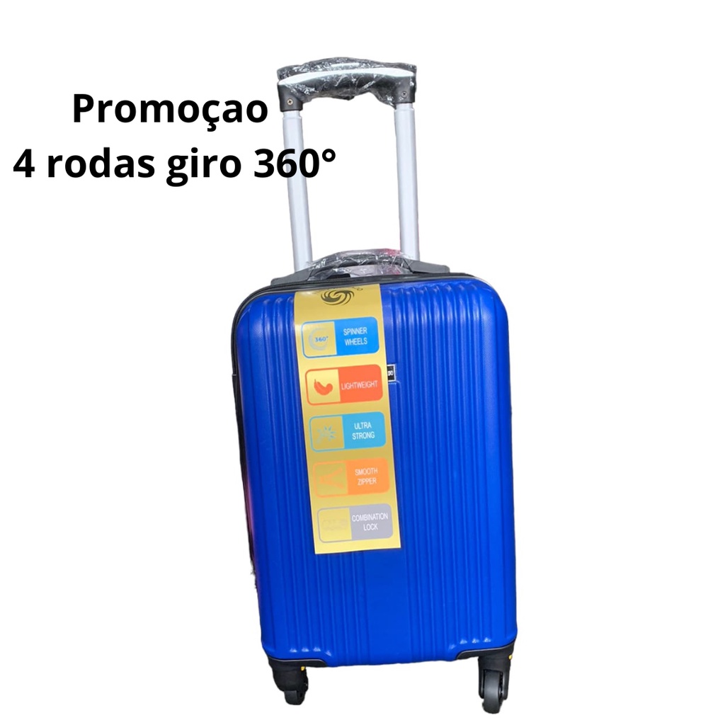 Mala Pequena De Bordo COM RODINHAS Giro 360° Com Cadeado/senha MATERIAL ABS MEDIDAS ANAC em Oferta na Shopee
