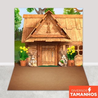 Fundo Fotográfico Páscoa Casinha de Madeira Em Tecido PCA-258 em Oferta na Shopee
