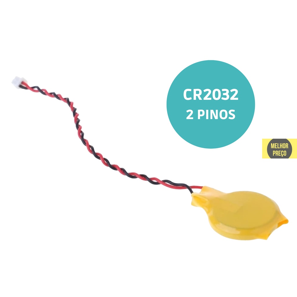 Bateria CR2032 3V Cmos Bios Placa mãe Notebook 2 pinos