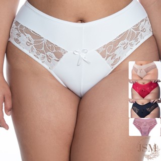 Calcinha Cós Alto PLUS SIZE Lateral Larga Sexy Linda Conforto Com Renda Frontal Lingerie Moda Íntima JSM