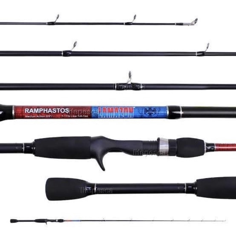 Vara De Carretilha Carbono Lamazon Ramphastos 1.80m 17lbs + 2 ponteira integente de vara de mão