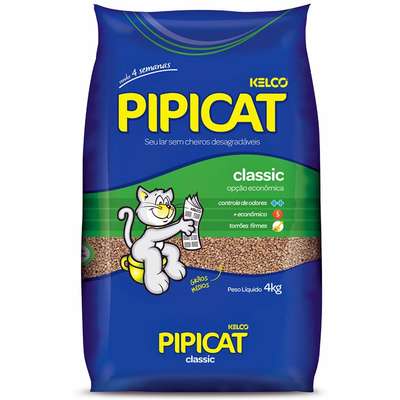 Areia Higiênica Pipicat Classic Grãos Mais Finos 4 kg