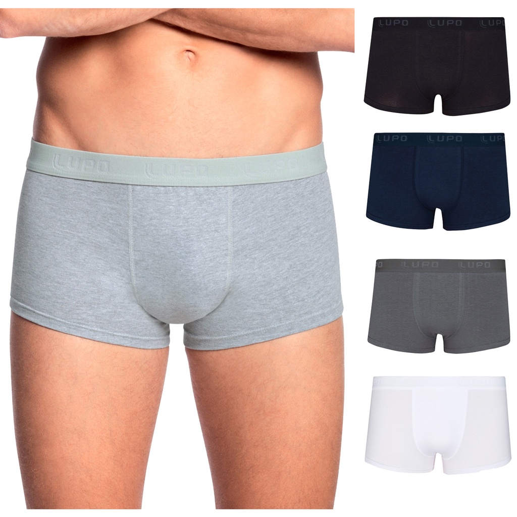 Kit 3 Cuecas Lupo Sunga 480-002 Algodão Cós Elástico Formato Anatômico