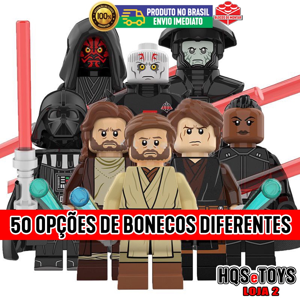 Boneco Custom Star Wars compatível Lego JEDI SITH minifigura de blocos de montar