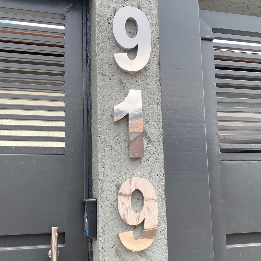 3 Números de 15cm em Aço Inox Corte a Laser! em Oferta na Shopee