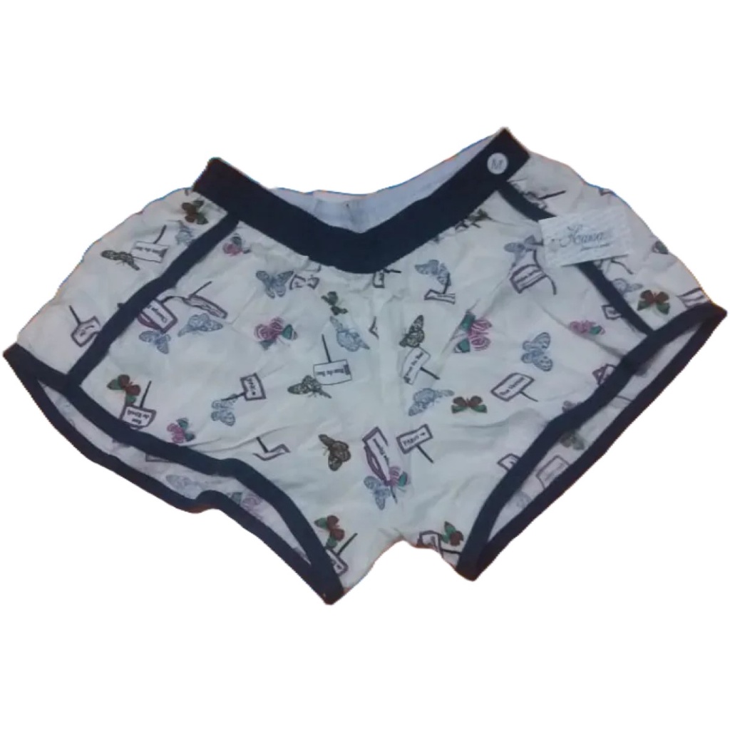 Short estampado com azul escuro feminino adulto saída de praia em viscose tamanho M Kaisan