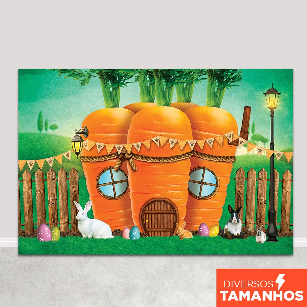 Fundo Fotográfico Páscoa Cenário Casinha de Cenoura Em Tecido Sublimado Painel para Foto em Oferta na Shopee