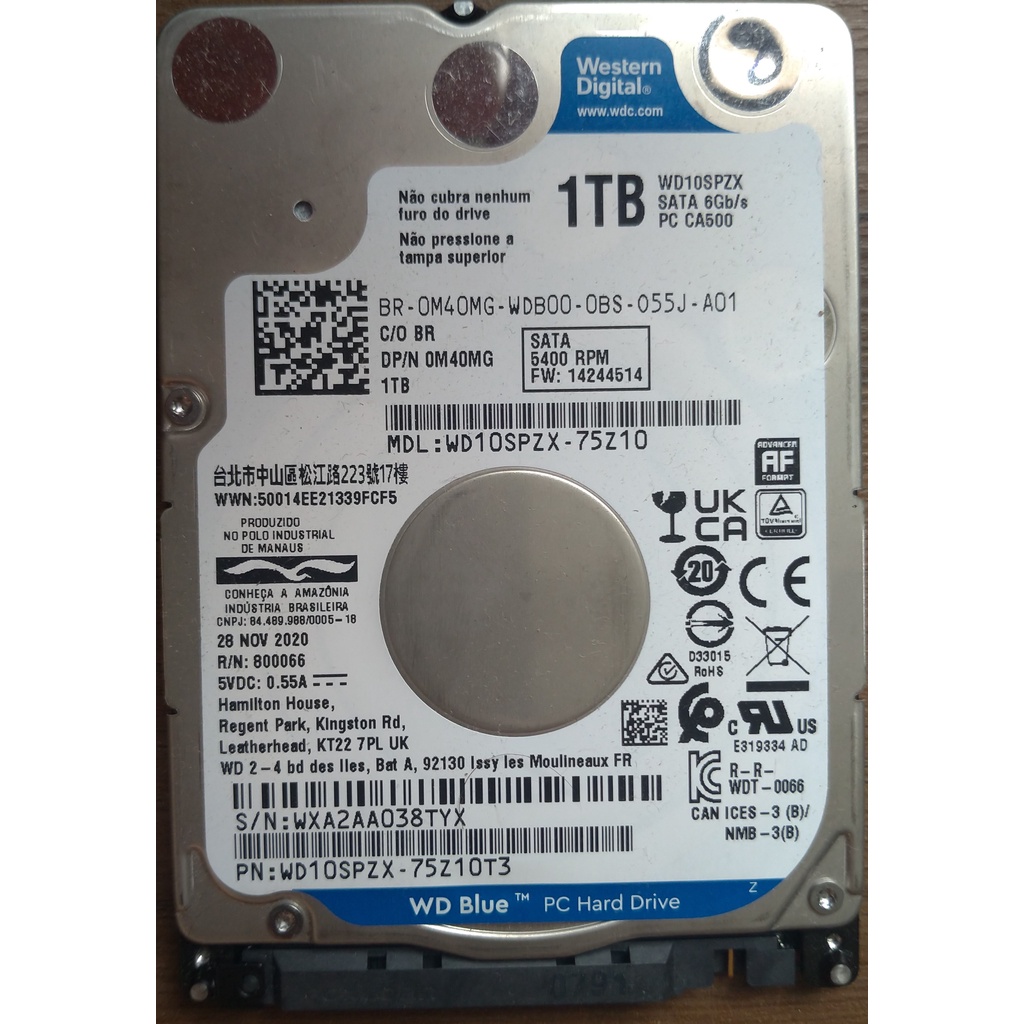 HD WESTERN DIGITAL 1TB NOTEBOOK - PS2 PS3 PS4 PS5 XBOX DVR