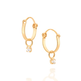 Brinco Rommanel Argola Infantil com Cristal Pendurado 522959 em Oferta na Shopee