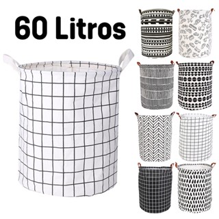 Cesto Multiuso De Brinquedos Roupa Suja Tecido Dobrável 60 Litros