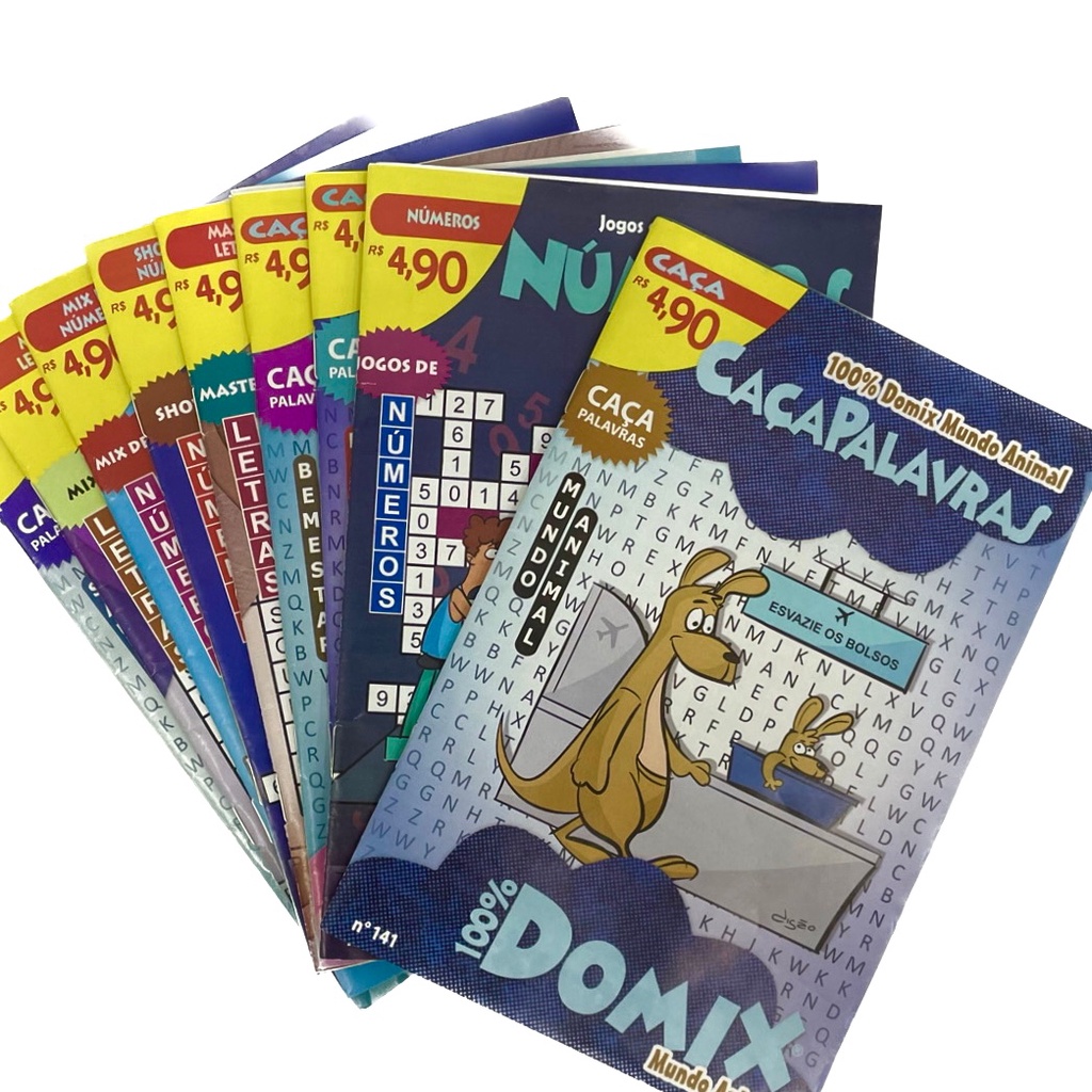 Kit 50 Revistas Cruzadas Caça Cripto Numerix Letrex Sortidos