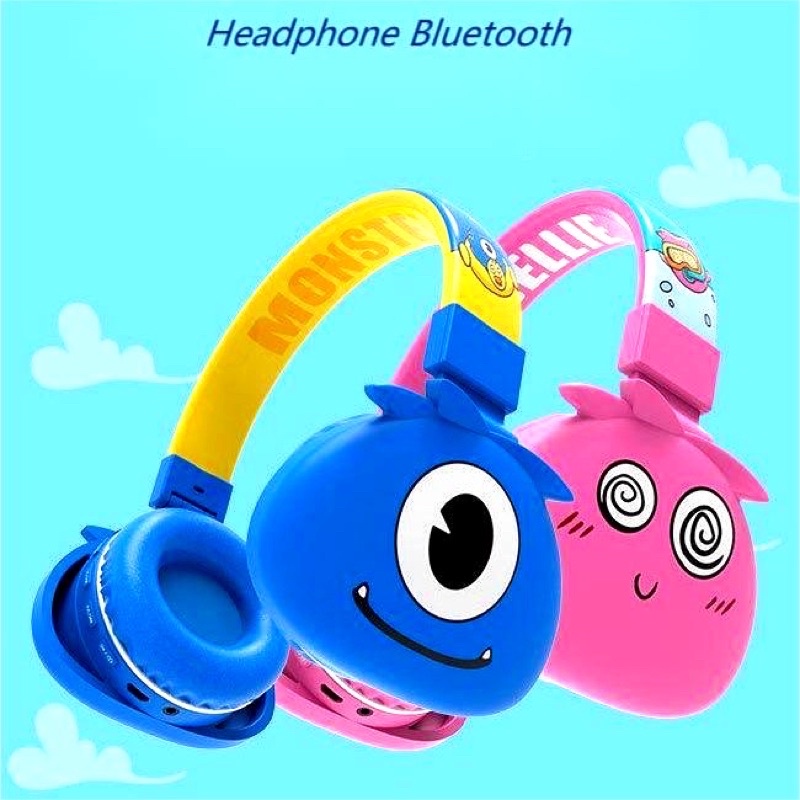 Headphone Fone de ouvido bluetooth sem fio infantil Desenho cartoon