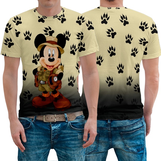 Camiseta Básica Infantil ou Adulta - Mickey Safari Patinhas em Oferta na Shopee