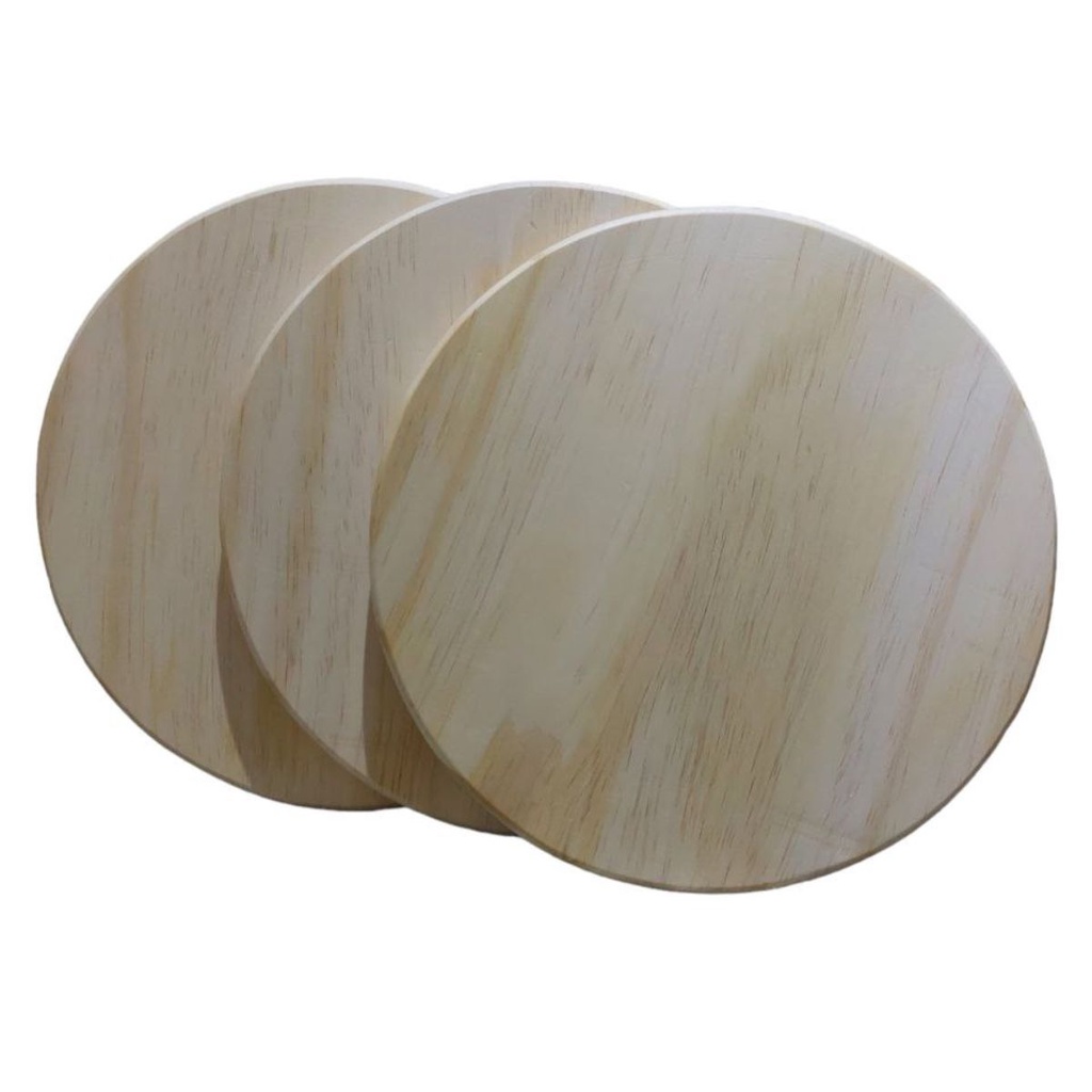 Tabua Redonda em Madeira Pinus Placa Redonda Madeira Bolacha Madeira Decorativa Multiuso Artesanato